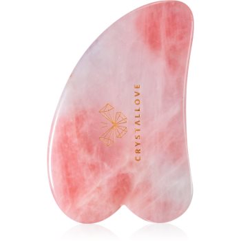 Crystallove Rose Quartz Gua Sha accesoriu de masaj - imagine 2